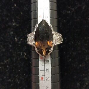 EverTrue Brazilian Smoky Quartz 6.60 ctw Solitaire Ring in Stainless Steel (7)